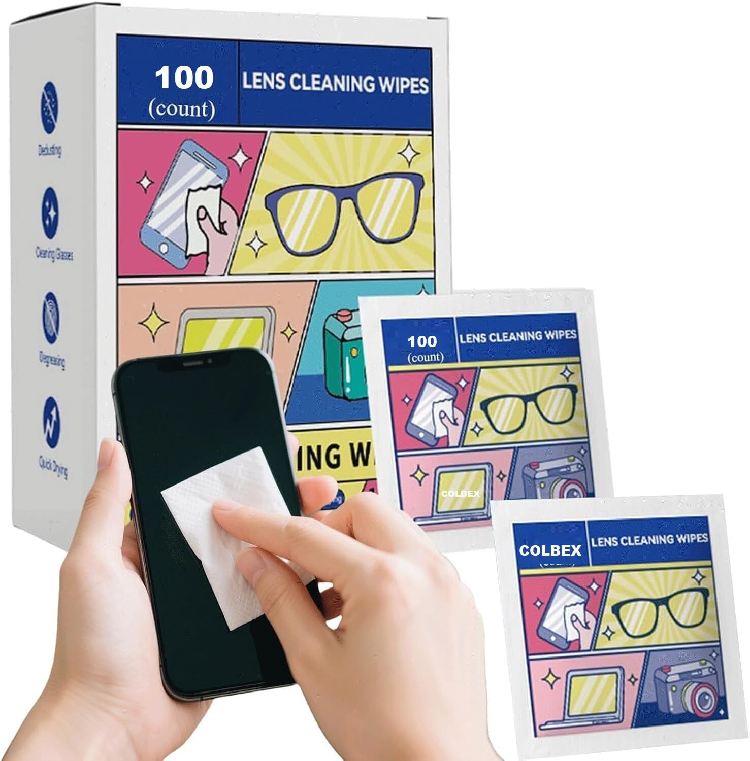 Mapatelco Lens Cleaning Wipes for All Optical Surfaces (100 Count) Lens Cleaner-image-3