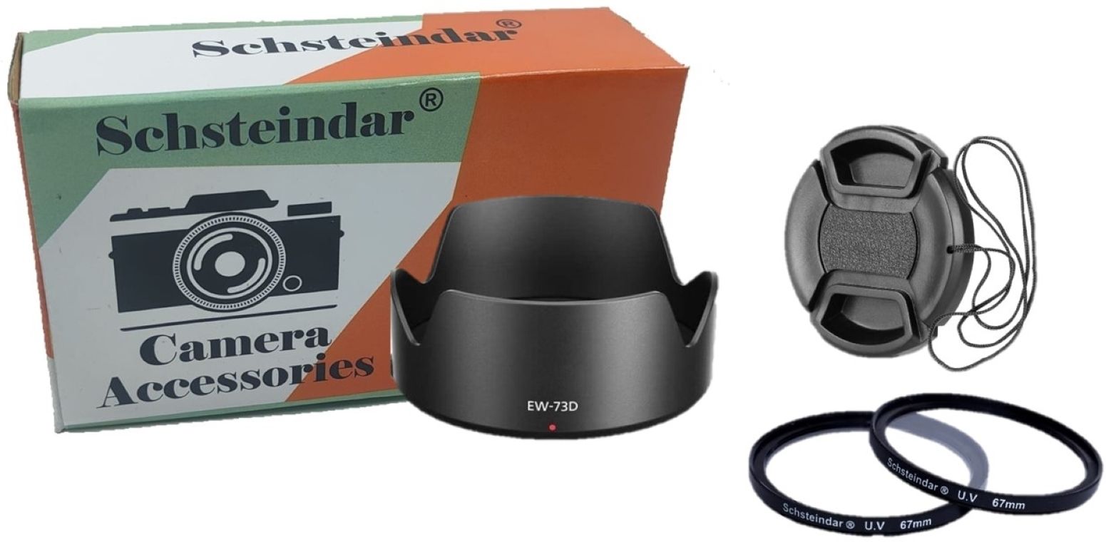 Schsteindar Combo Replacement ( 73d Lens Hood + 67mm Lens Cap + 2pcs 67mm UV Filters )Lens Hood-image-17