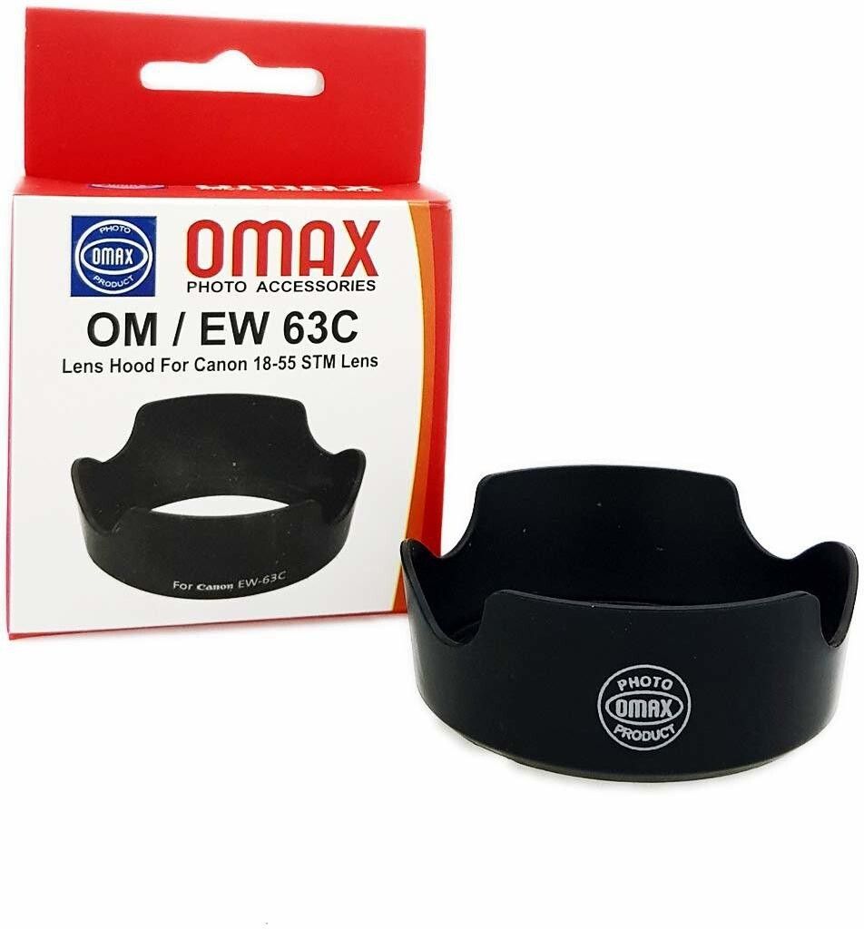 OMAX EW-63C Lens Hood for Canon EF-S 18-55mm f/3.5-5.6 is STMLens Hood