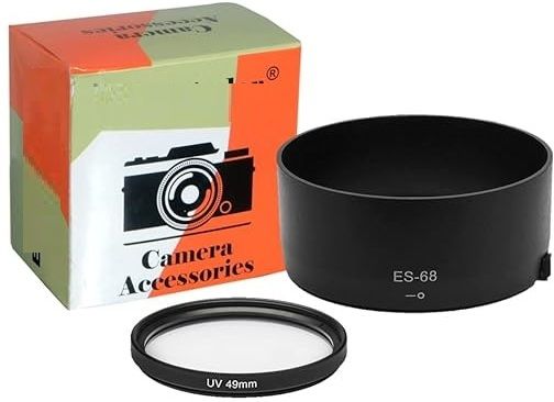 SUPERNIC ES-68 Bayonet Mount Lens Hood + 49mm UV FilterLens Hood