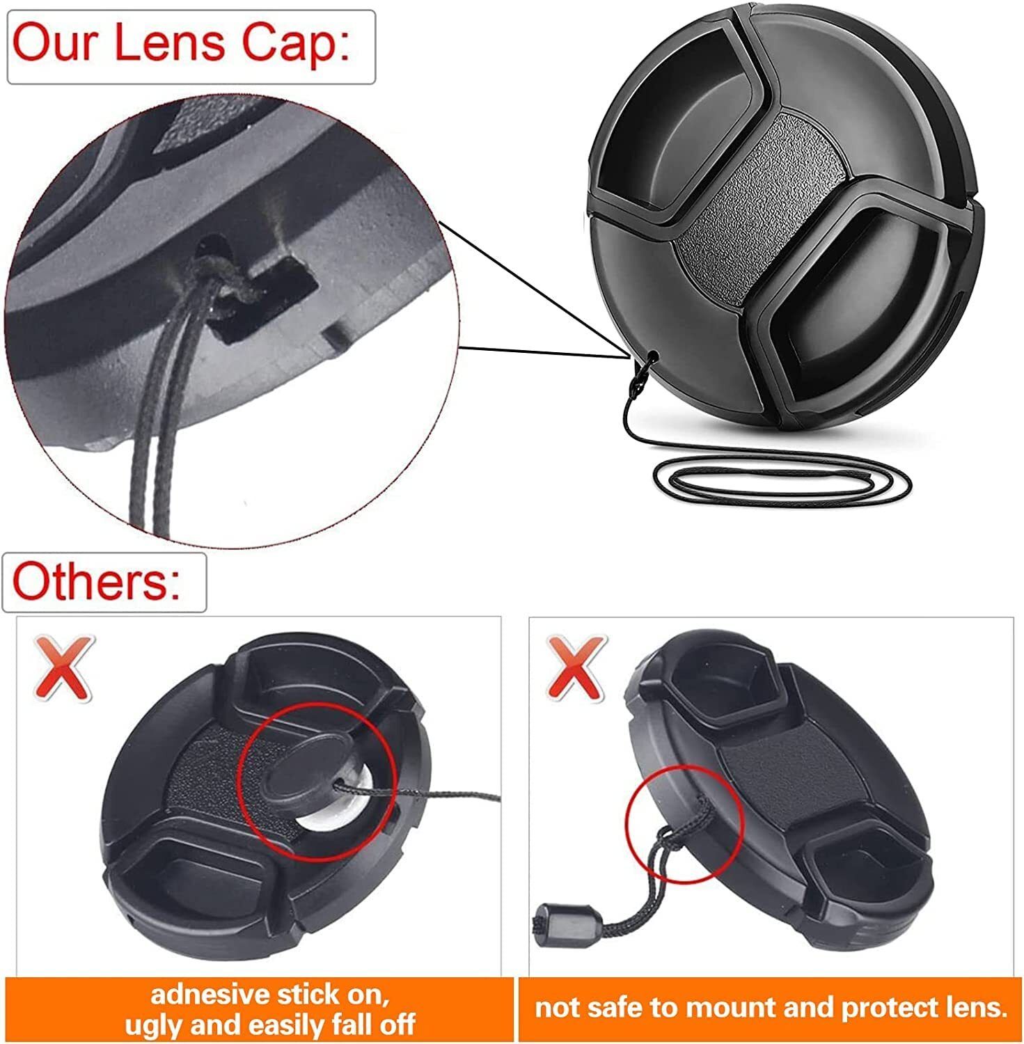 SUPERNIC 58MM Reversible Flower Lens Hood & UV Lens Filter + 58MM Lens CapLens Hood-image-44