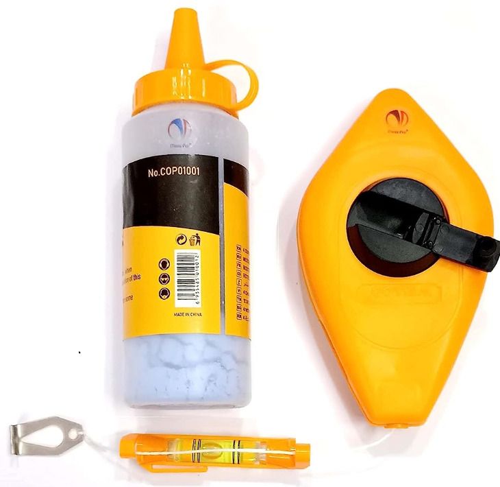 mass pro Chalk Line Industrial Chalk Line Reel Set 30Mtr With 113g Blue Bottle Chalk & Plastic Level Non-magnetic Line Level-picture-16