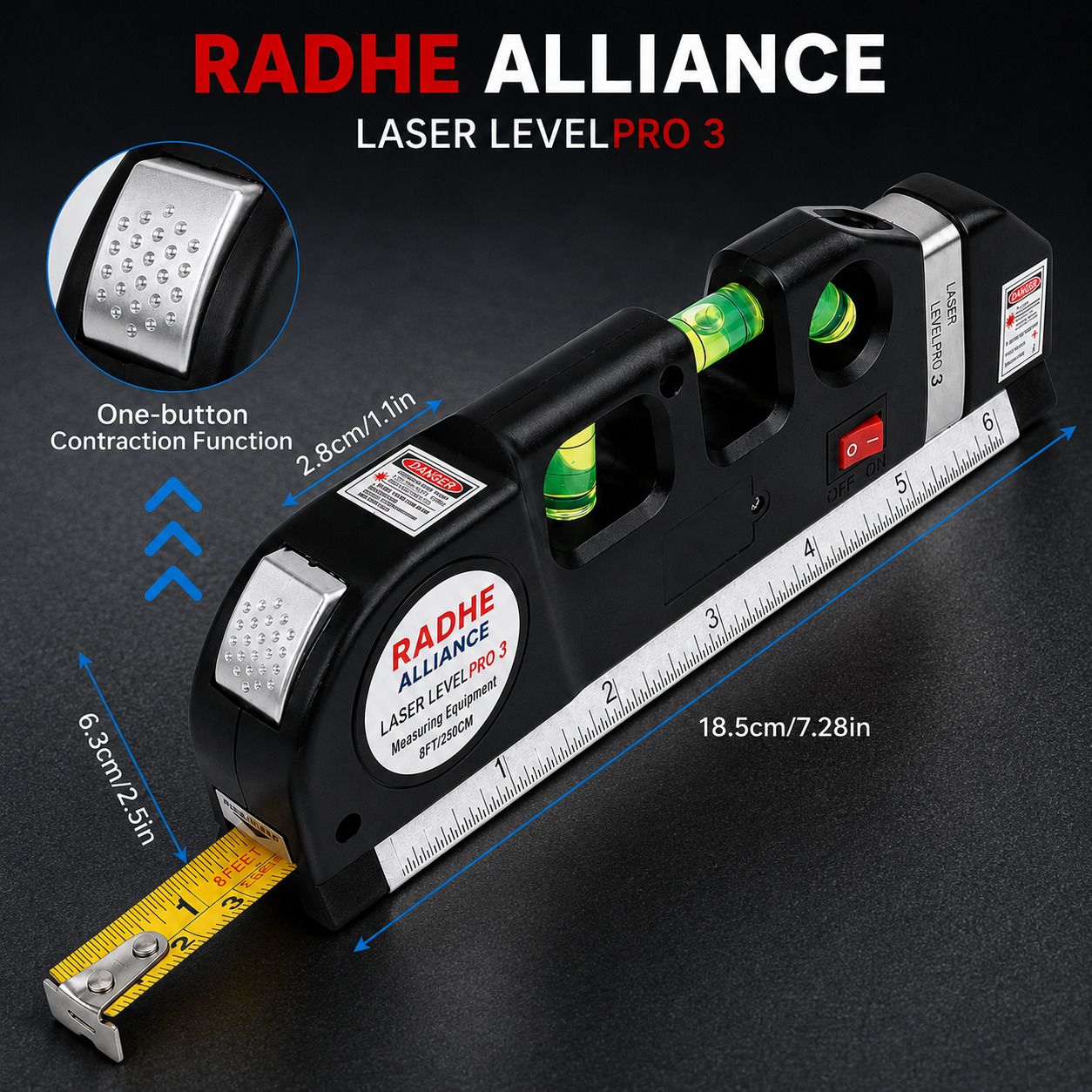 radhe alliance LASER LEVEL00400 LASER LEVEL Non-magnetic Line Level-picture-4