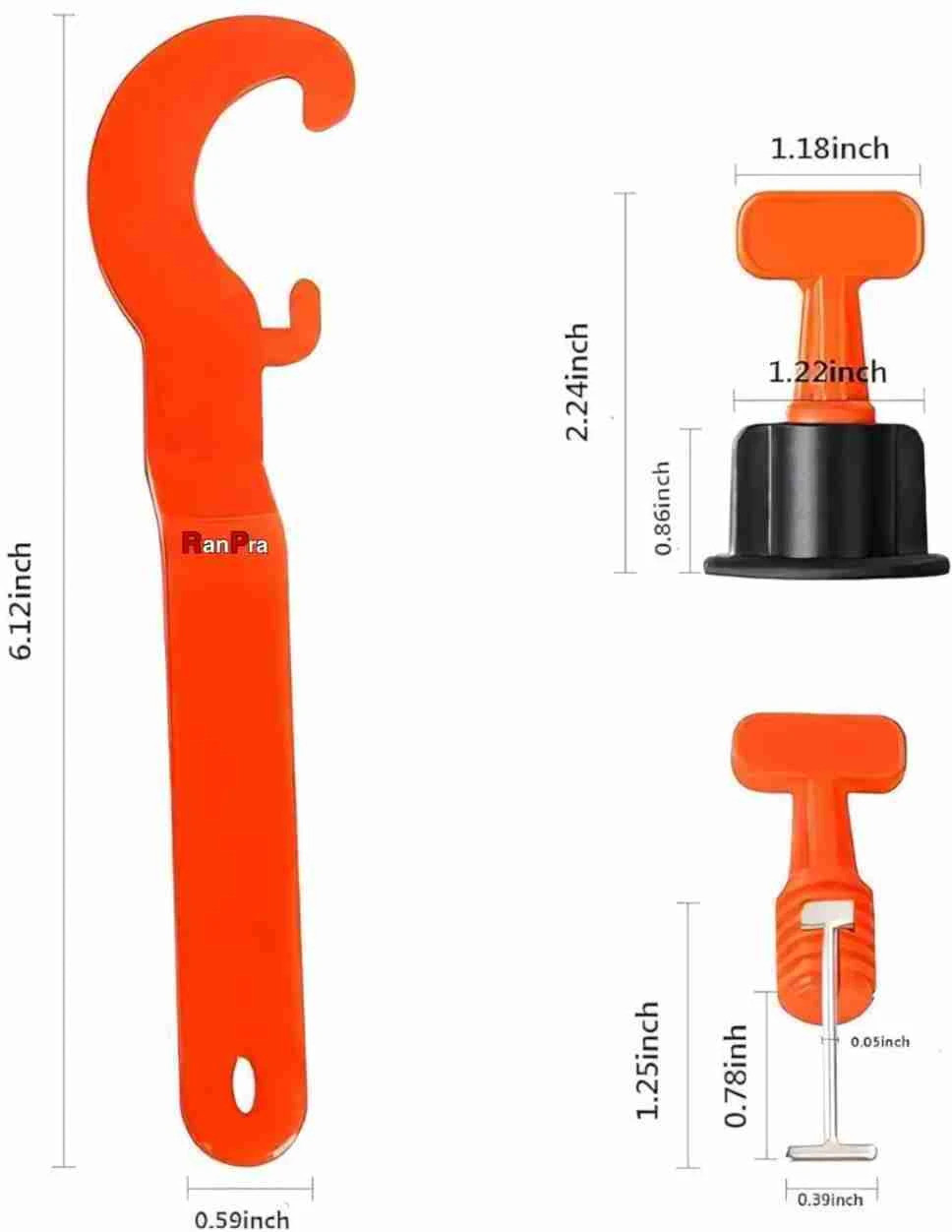 mizo REUSEABLE TILE LEVELLER 50PCS WITH SPECIAL WRENCH (SUITABLE FOR 3mm) TILE LEVEL(50PCS) Non-magnetic Engineer's Precision Level image 1