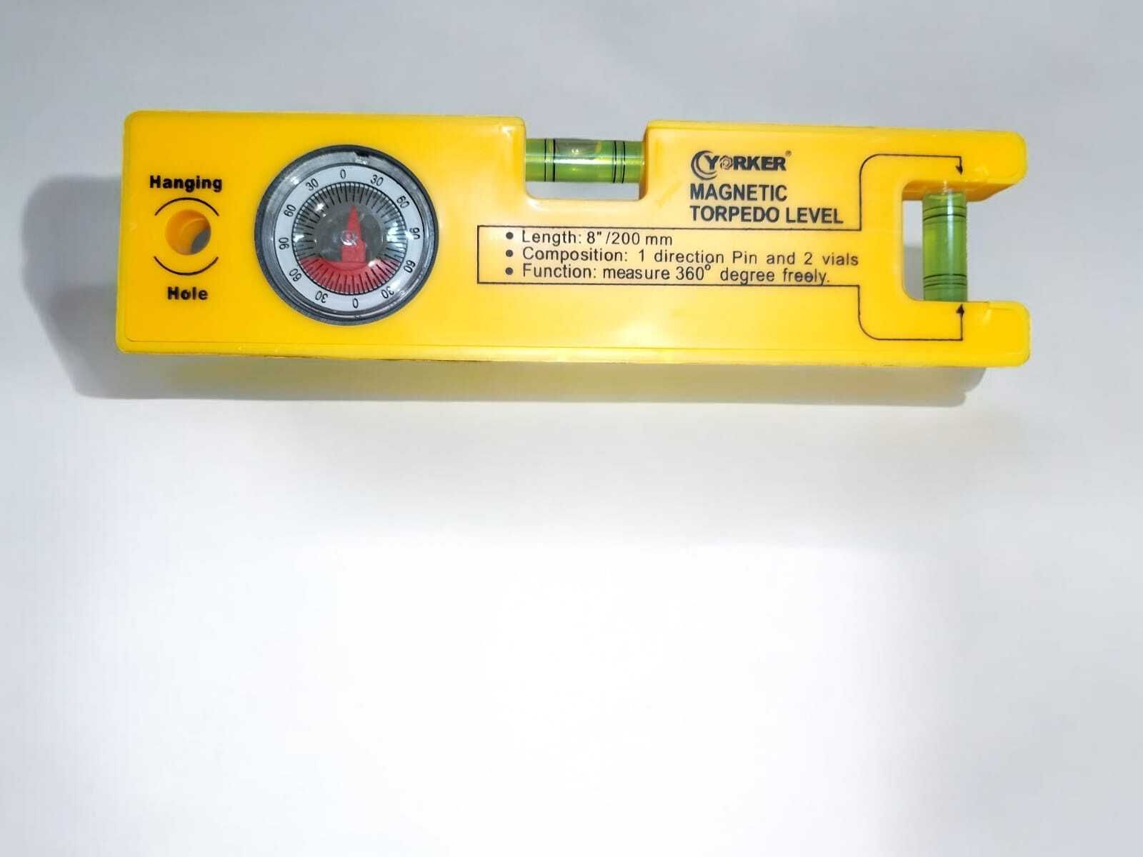 ubod 8" Long, Measures 360 Degrees, Vials In Two Directions, Features Direction Pin and Magnetic Magnetic Torpedo Level-picture-18