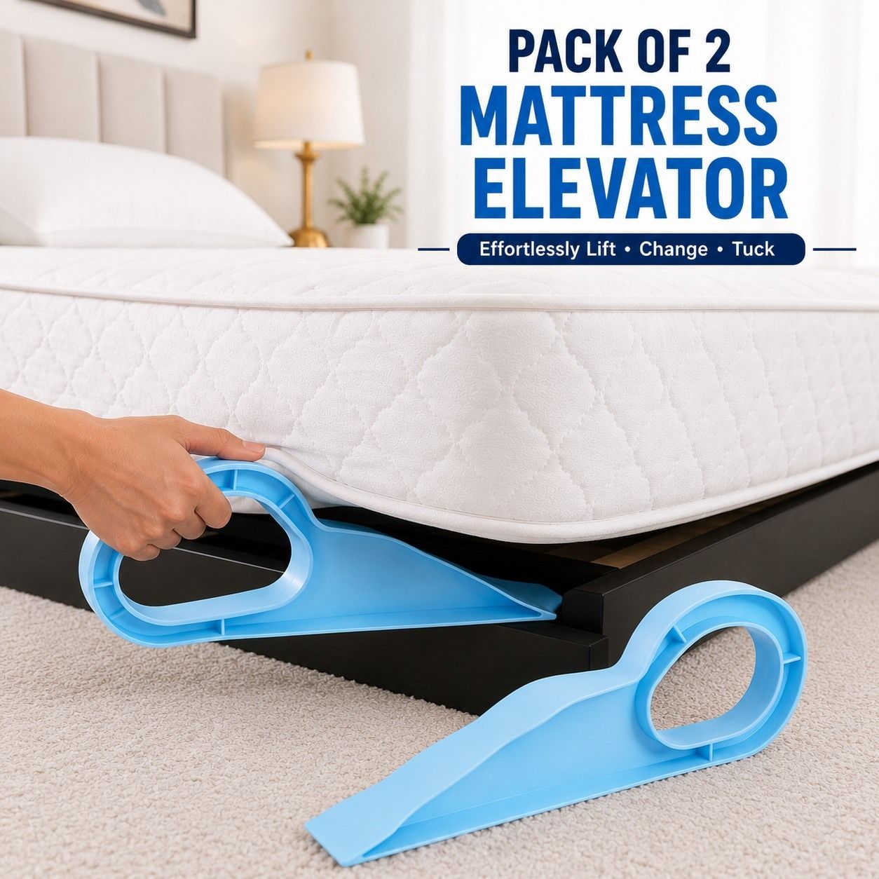 dealoma Pack of 2 Mattress Tucking Tool Easy Lift Bedroom Utility Tool 616 Pack of 2 Mattress Lifter Tool for Easy Lift Strong Handle Home Utility Too Magnetic Line Level-picture-27