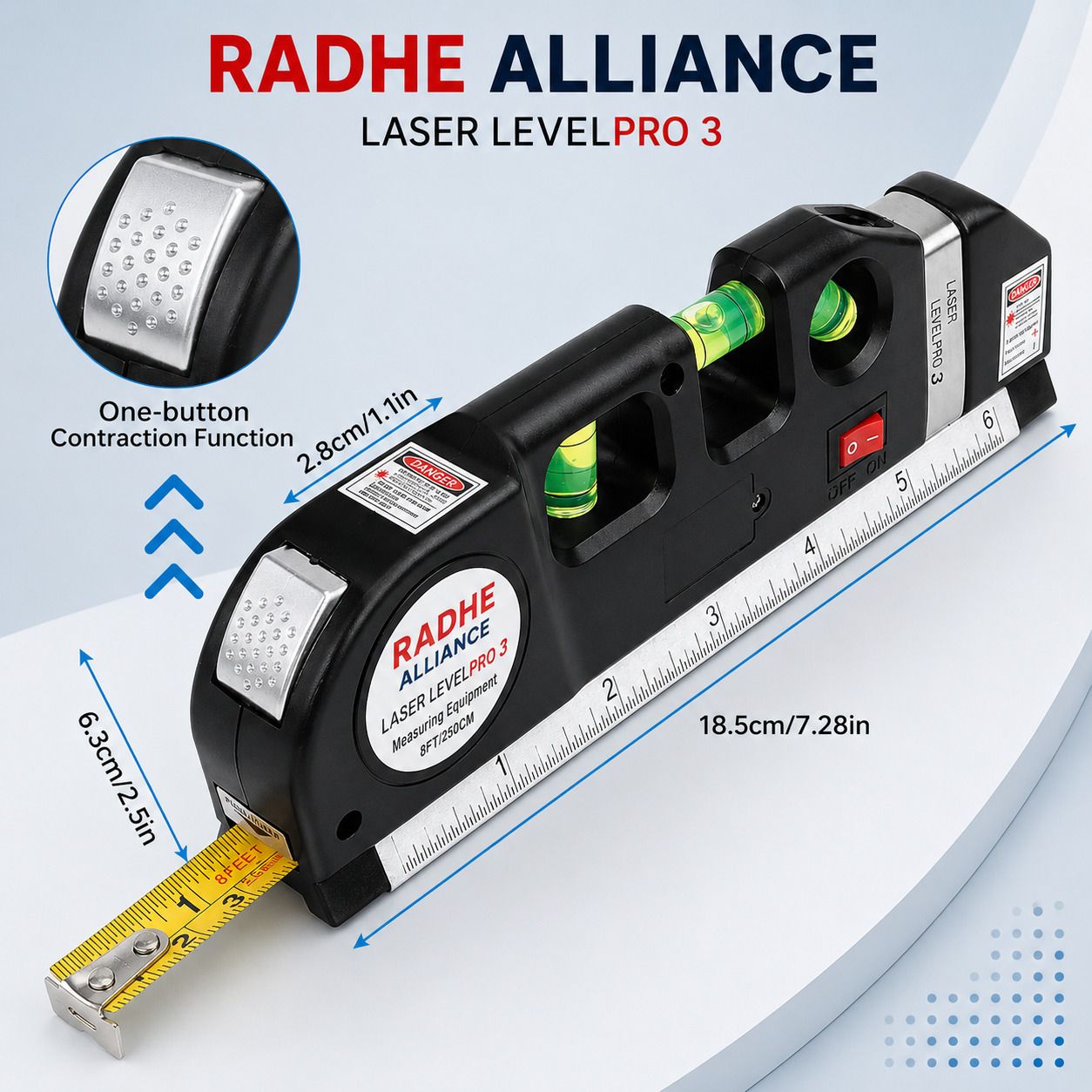 radhe alliance LASER LEVEL00500 LASER LEVEL Non-magnetic Line Level-picture-3
