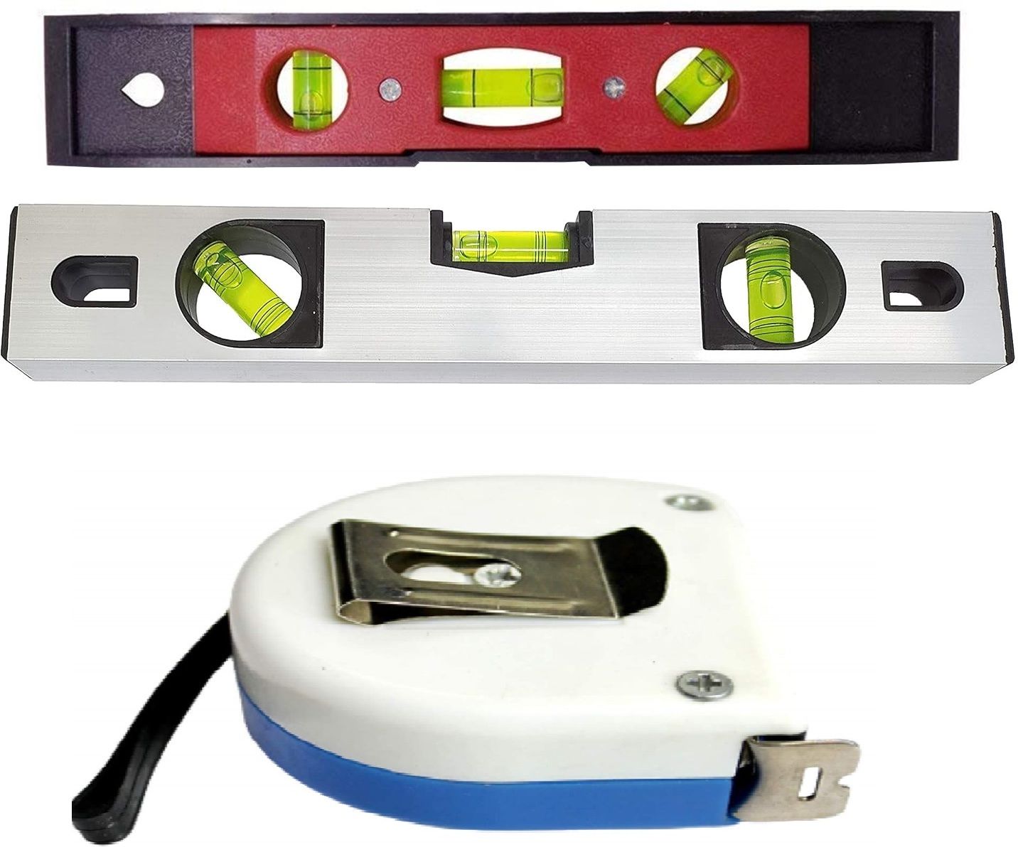 gadariya king 12&9 inch carpenter level& 3 Meter Measurement Tape Pack 3 Magnetic Torpedo Level-picture-41