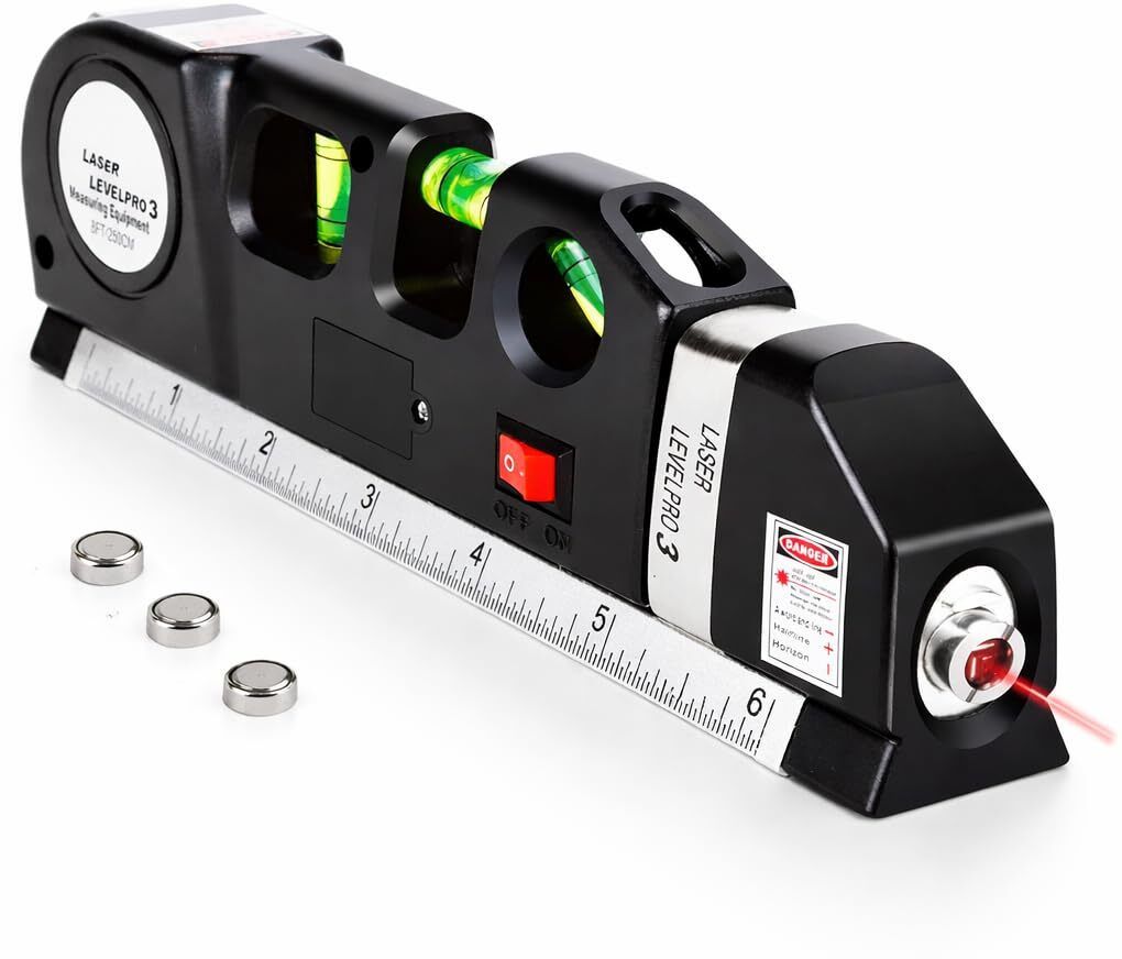 All Purpose ABS Laser Level Beam Tool Kit Basic Cross Beam Leveler Measure Tool 8ft 2.5m for Photo Mounting Furniture Tiles Surface Leveling Magnetic Line Level-image-48