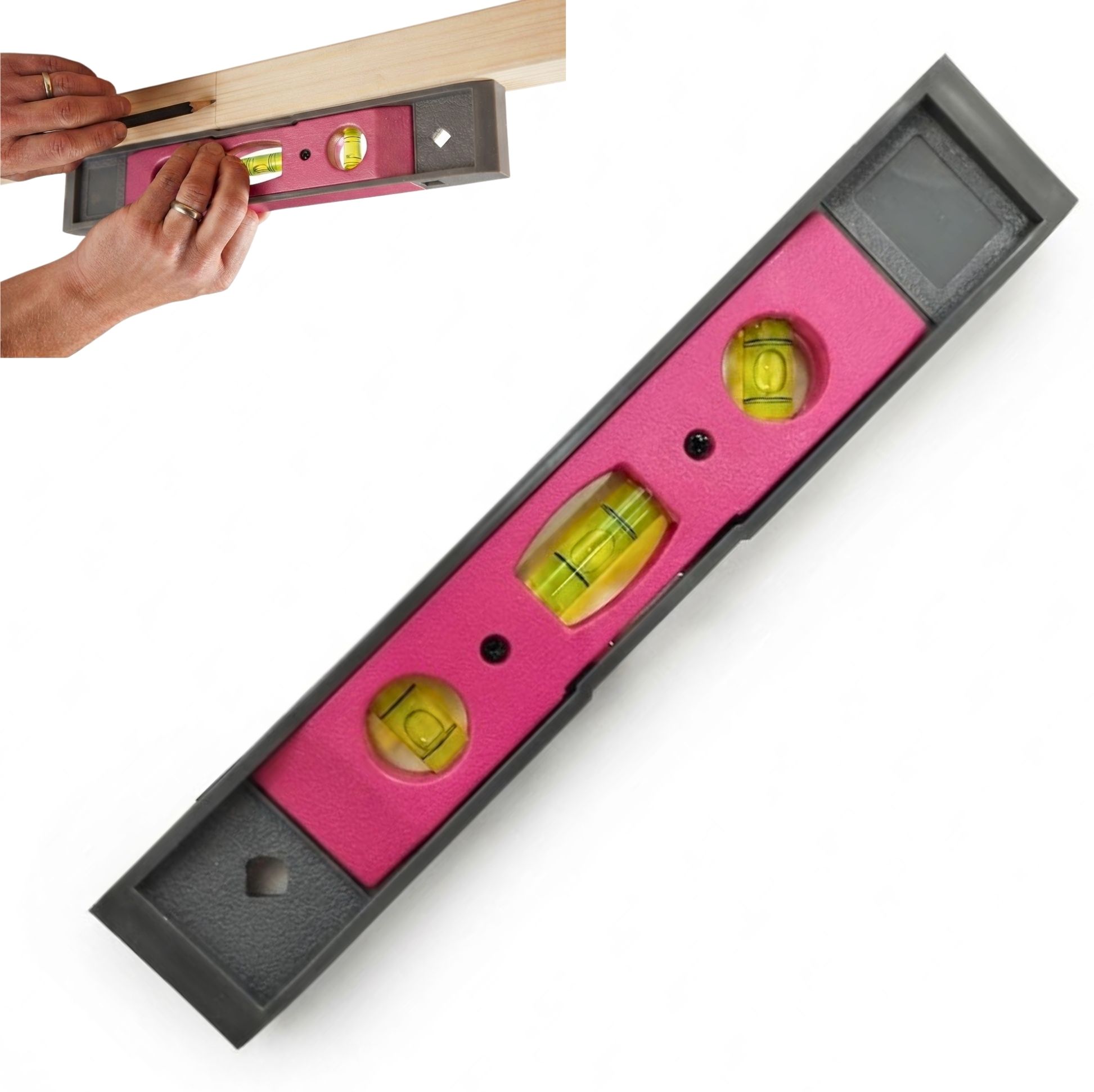 Spirit Level 9 Inch Magnetic Spirit Level with 45°/90°/180° Water Bubble Vials Magnetic Carpenter's Level-image-26