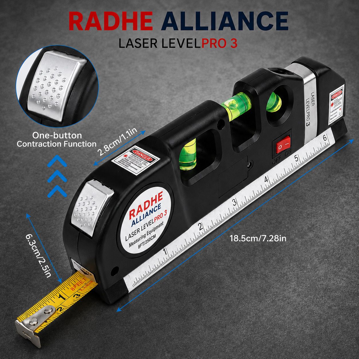 radhe alliance LASER LEVEL00300 LASER LEVEL Non-magnetic Line Level-picture-5