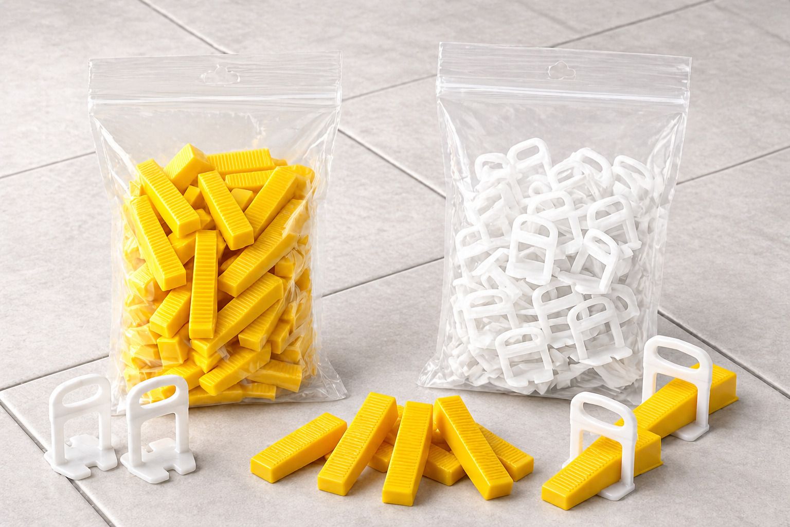 fixotile 3 MM Tile Leveling Clips 100 pcs | Spacer for Floor & Wall Tiles Lever Tool-picture-16