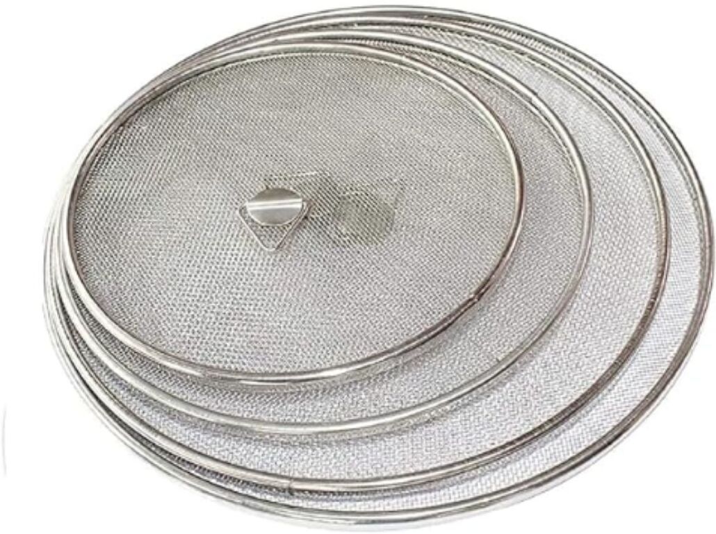 aaradhya Stainless Steel Net Cover, Vessel Cover, Set of 4 6 inch Lid Set, Pack of 4-picture-18