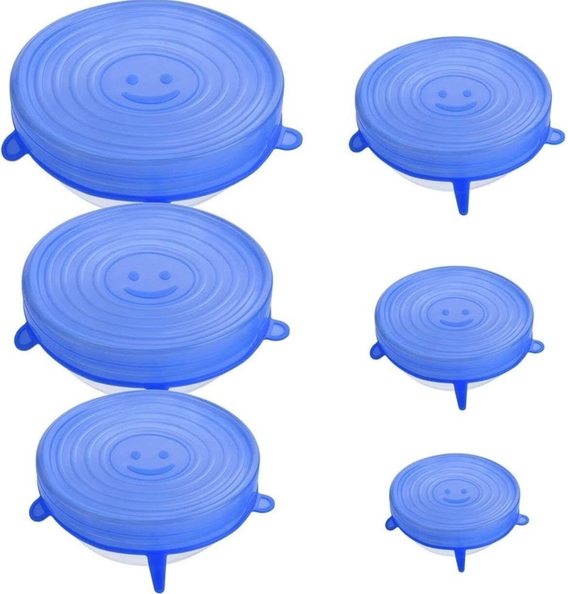infimart Silicon Stretch lids for containers Stretchable microwavable Dishwasher Food 5 inch Lid Set, Pack of 6-picture-3