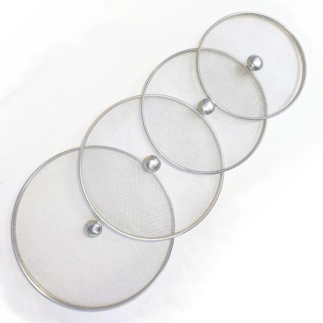 Stainless Steel Food Cover Milk Cover Net Lids Jali 7 inch, 8 inch, 9 inch, 10 inch Lid, Pack of 4
