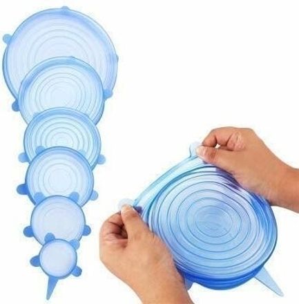 (6 Pic) Universal Stretch Lids, Durable Food Storage Covers for Bowls, Flexible 9 inch Lid Set-image-22