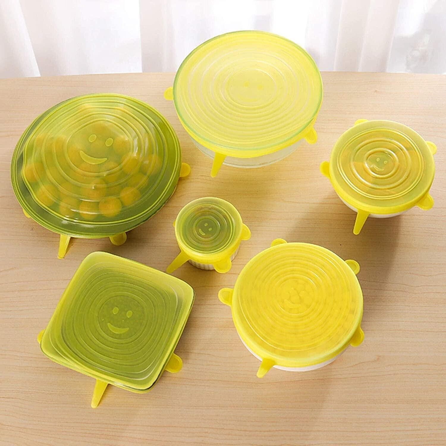 shree hans creation Different Sizes Reusable Expandable Round Silicone Stretch Lids Set of 6 K9 7.87 inch, 7.08 inch, 6.29 inch, 4.72 inch, 3.93 inch, 2.55 inch Lid Set-picture-12