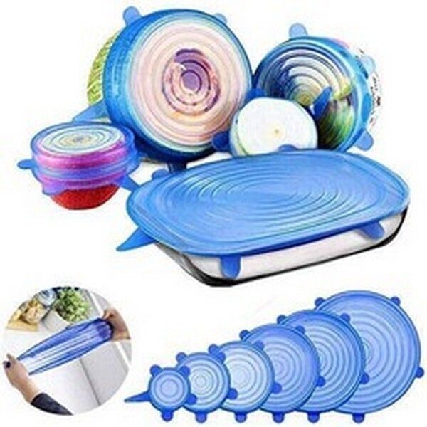 Microwave Safe Silicone Stretch Lids Flexible Covers for Utensils, Bowls K10 2.6 inch, 3.8 inch, 4.5 inch, 5.7 inch, 6.5 inch, 8.3 inch Lid Set, Pack of 6-image-16