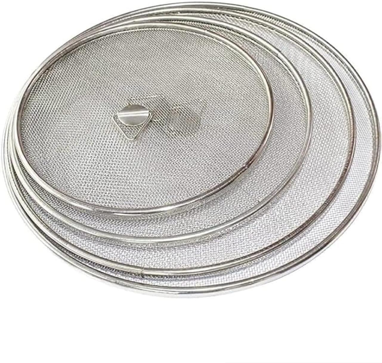 Stainless Steel Kitchen Mesh Splatter Screen and Food Cover Set 7 inch, 6 inch, 8 inch, 9 inch Lid Set, Pack of 4-image-38