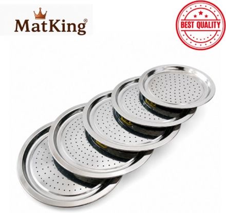 matking Stainless Steel Filter Plate Set of 5 Food Grade Kitchen Strainer Steamer 13 inch Lid Set, Pack of 5-picture-14