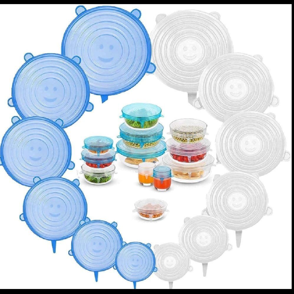 ablue clipper Microwave Safe Silicone Stretch Lids reuseable Flexible Covers 7 inch, 6 inch, 5 inch, 3 inch, 2 inch, 8.2 inch Lid Set, Pack of 6-picture-26