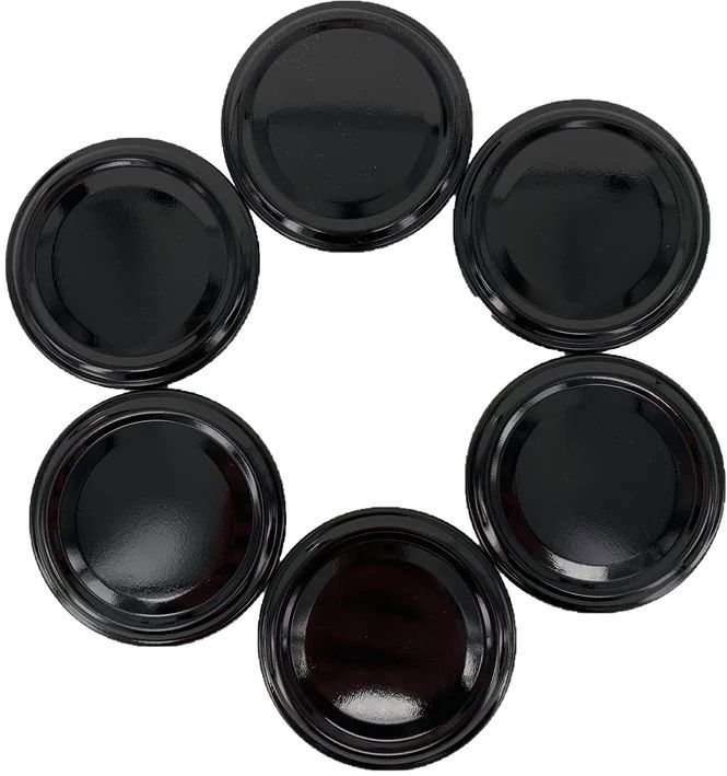 varnizone 63 mm Glass Jar Black Lids Only , Rust-proof, Leak Proof Airtight Metal Cap 2.48 inch Lid Set, Pack of 6-picture-12