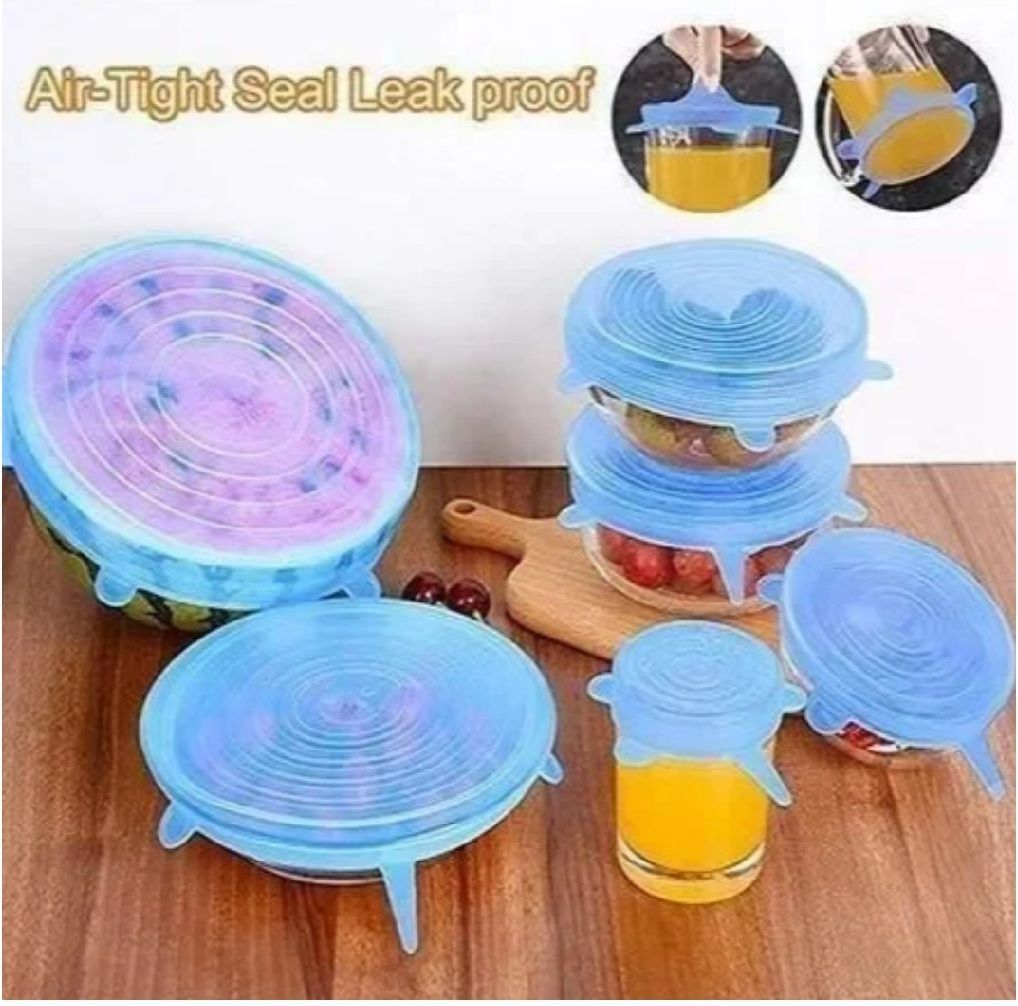 ablue clipper Stretchable/Reusable Flexible Silicone Lid fits All Food Cover Containers Bowl 2.6 inch Lid Set, Pack of 6-picture-20