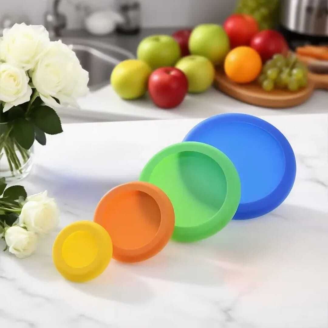 4PC Reusable Silicone Stretch Lids Food Cover Set for Bowls, Cups & Containers 6.5 inch, 9.5 inch, 11.5 inch, 14.5 inch Lid Set, Pack of 4-image-7