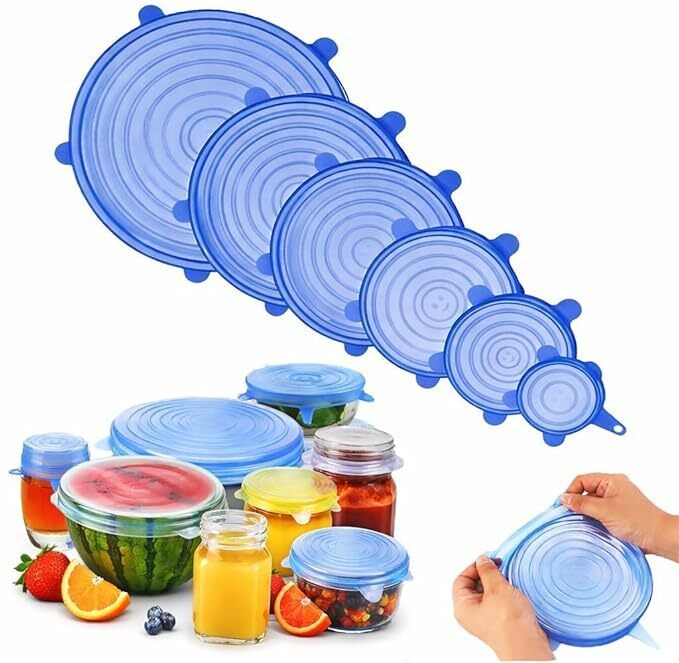 6-Piece Reusable Silicone Stretch Lids Set 2.6 inch, 3.7 inch, 4.5 inch, 5.7 inch, 6.5 inch, 8.3 inch Lid Set, Pack of 6-image-28