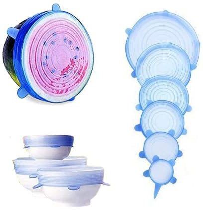 Microwave Safe Silicone Lids for Bowls Cups Mug Glass Bowl Stretch Reusable 8 inch Lid Set-image-7