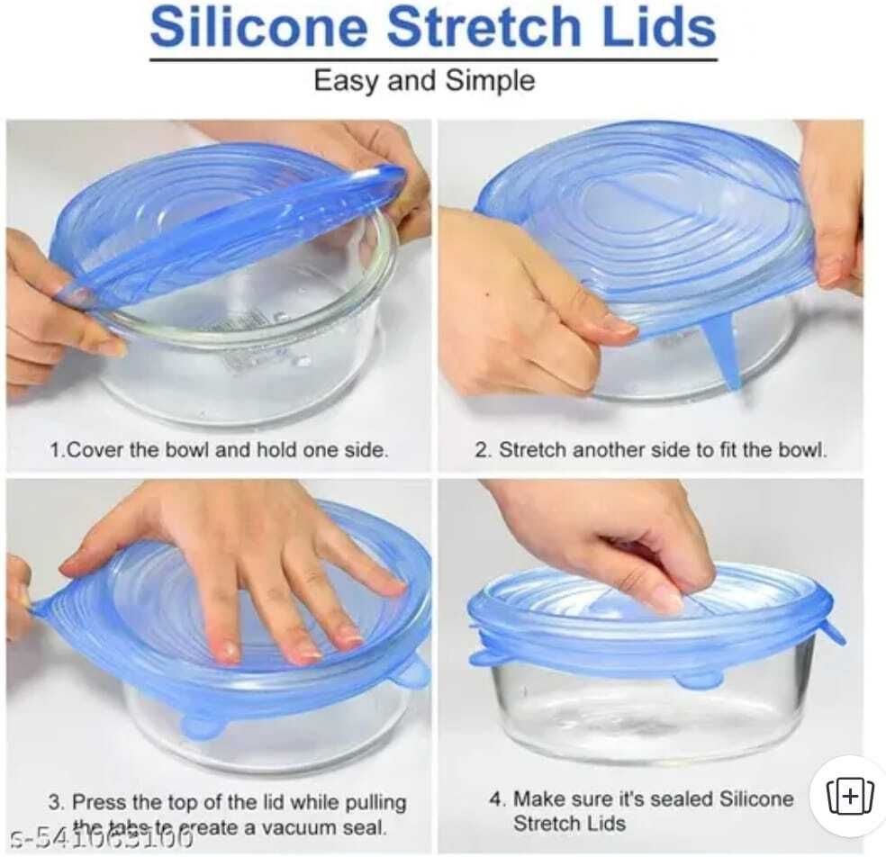 yiwani Set of 6 Silicone Blue Lids 9 inch Lid Set, Pack of 1-picture-35