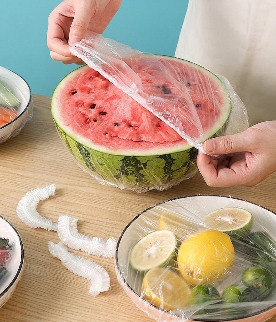 Elastic Food Covers, Stretchable Bowl Lids, Food Covers with Elastic, 100 PCS 15 inch Lid, Pack of 1-image-26