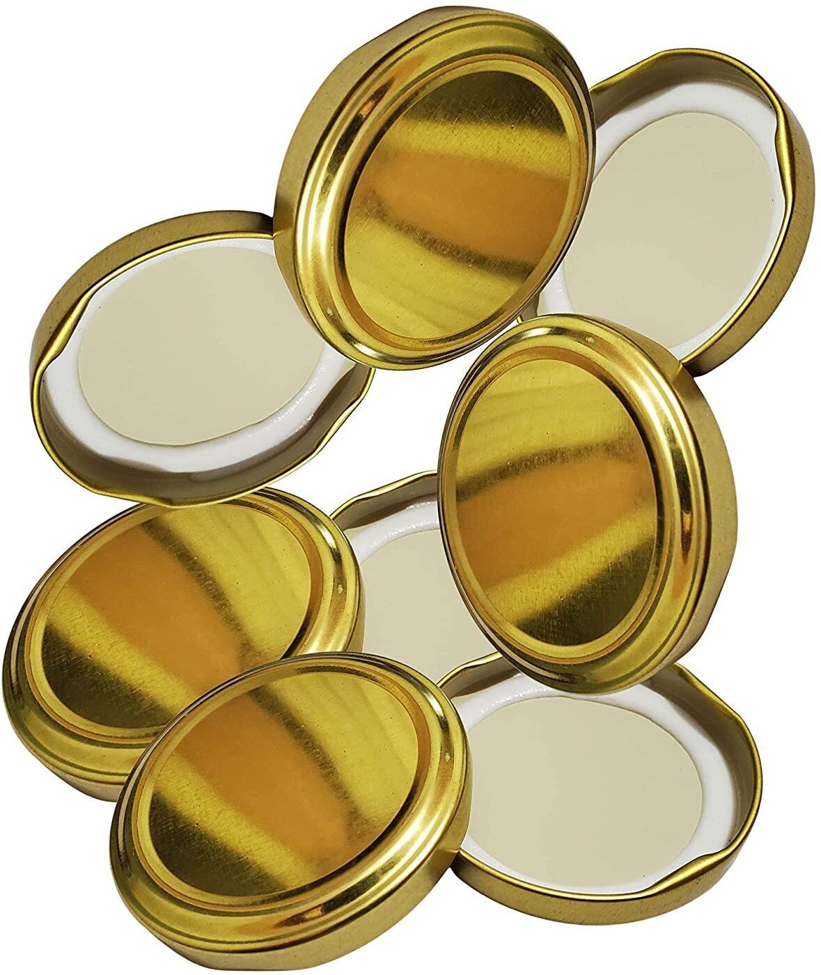 82mm Lids For Glass Jars,Rust-proof, LeakProof Airtight Metal Cap (12PCS-GOLDEN) 3.1 inch Lid Set