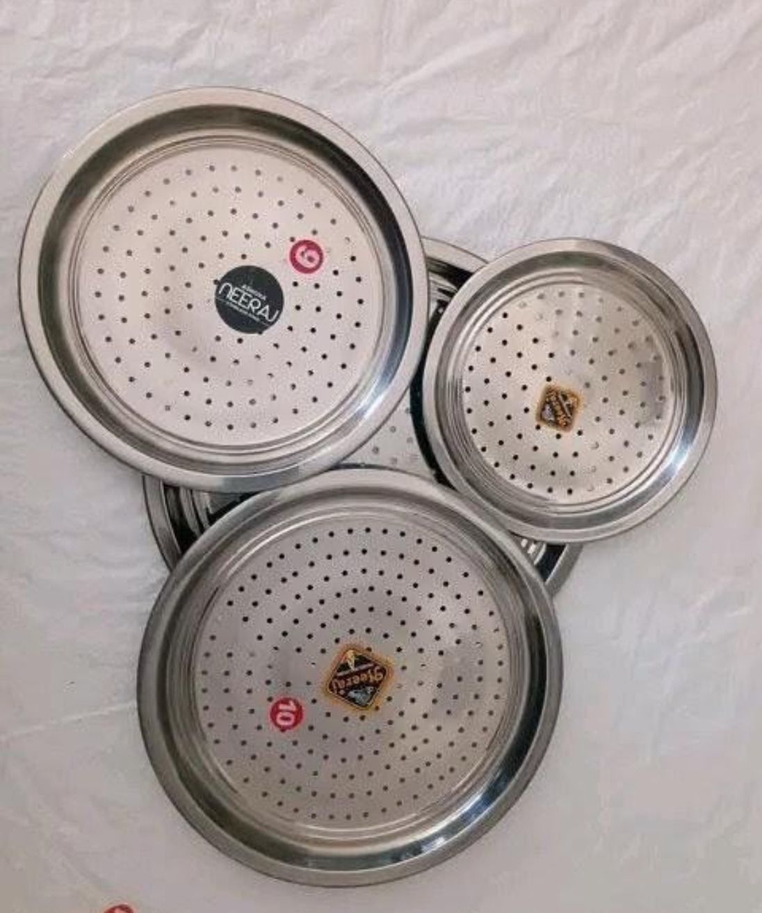 Lid Cover Set, Stainless Steel Jali Plate for Utensils Milk Cover Plate,Set of 4 13 inch Lid Set, Pack of 4-image-45