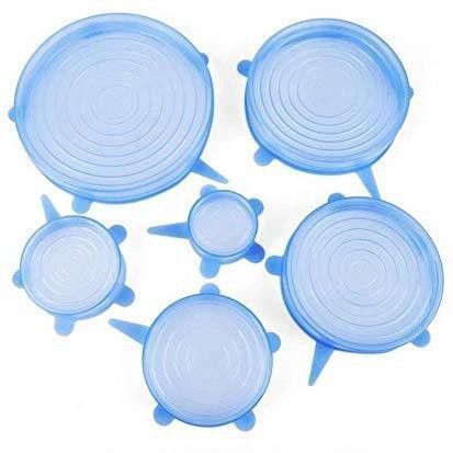ablue clipper Silicon Stretch Plastic Lids Covers Reusable Flexible and Stretchable 10 inch Lid Set, Pack of 6-picture-23