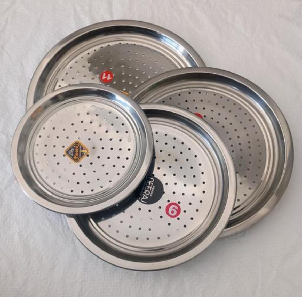 the rk group Steel Hole Cover Mesh Lid Sieve Set | Multipurpose Lid Cover Plate for Milk Pot, 12 inch Lid Set, Pack of 4-picture-21