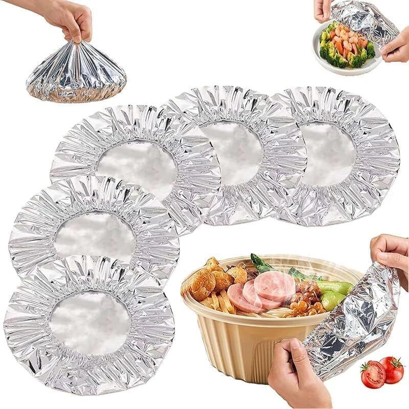 Aluminium Foil Food Protector, Reusable Style Kitchen Cover. 8 inch Lid Set, Pack of 1-image-22