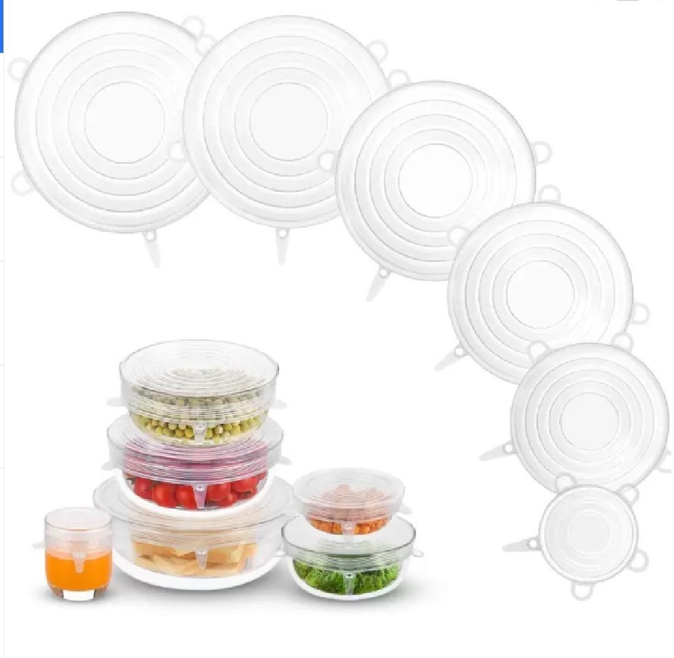 qinpin Reusable Flexible Silicone Lid fits All Containers Bowl Food Cover 2.6 inch Lid Set, Pack of 6-picture-13