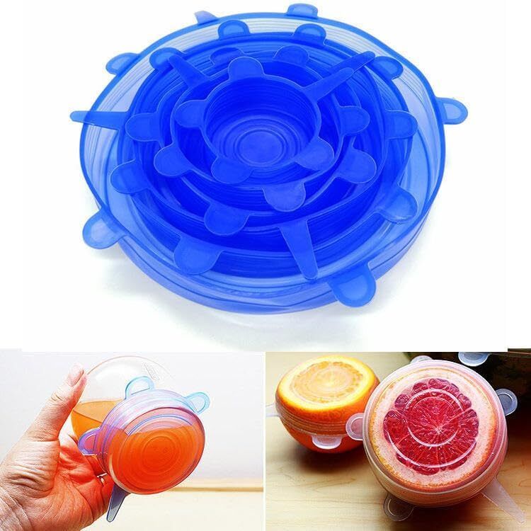 6 Pcs Silicone Stretch Lids,Reusable Silicon Sustainable Bowl Lid Cover 2.5 inch Lid Set, Pack of 1-image-15