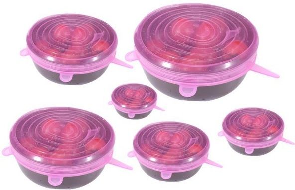 mobfest Silicone Stretch Lids reuseable Flexible Covers for Rectangle, 8 inch Lid Set, Pack of 6-picture-5