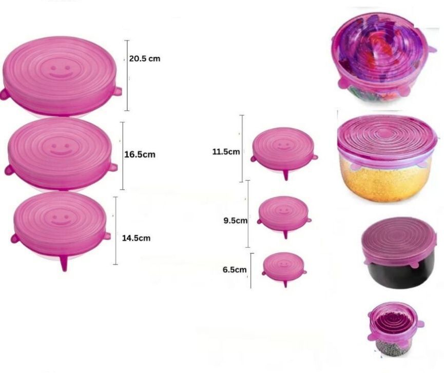 6pcs Silicone & Flexible Storage Lids 6.3 inch Lid-image-10