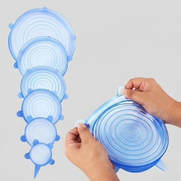 Reusable Silicone Stretch Lids Set Multi Size Bowl & Container Covers 4 inch Lid Set, Pack of 1