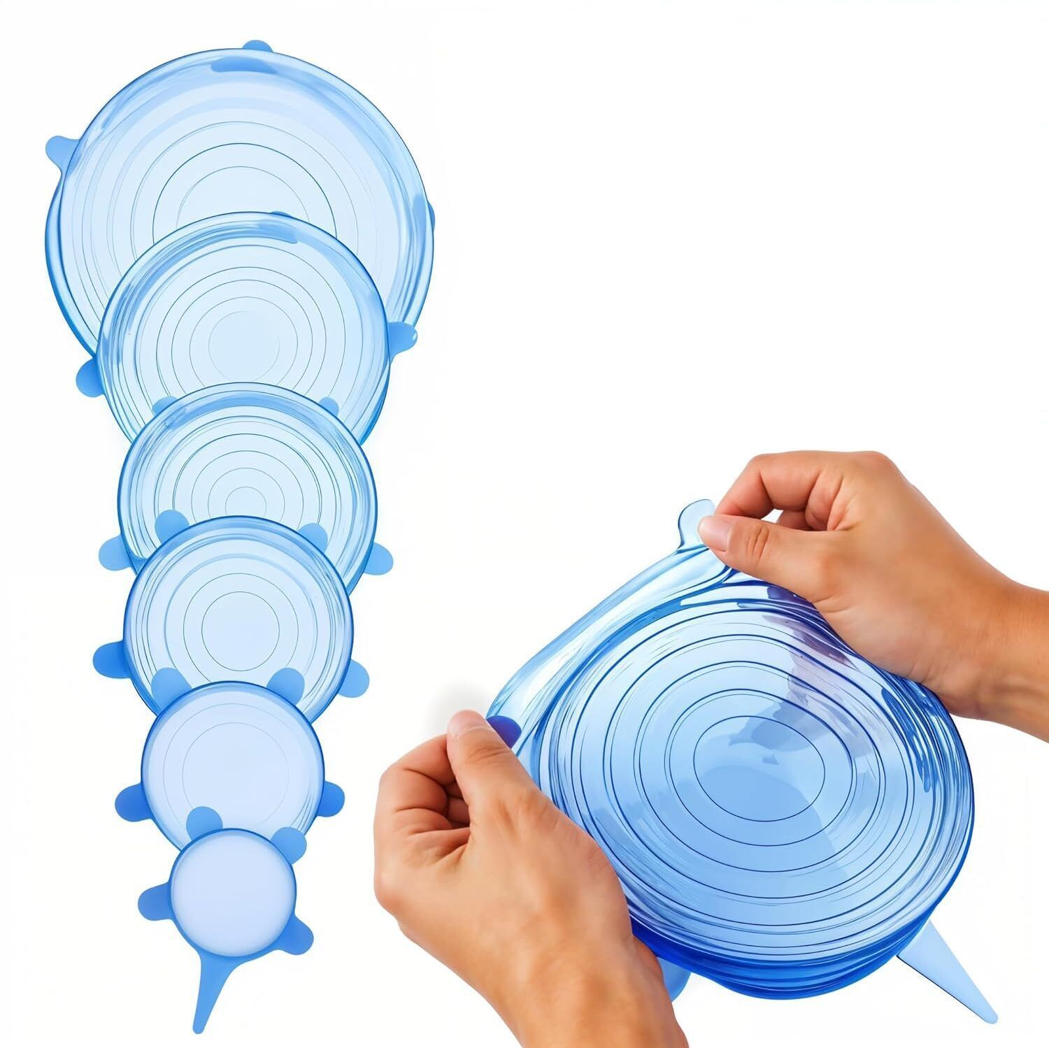 6 Pcs Silicone Stretch Lids Reusable Silicon Sustainable Bowl Lid Cover 8 inch Lid Set, Pack of 1-image-17