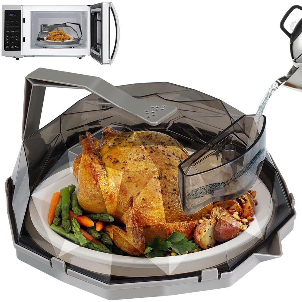 Microwave Food Cover 10 Inch Clear Splatter Cover with Handle BPA Free Essentia 10 inch Lid, Pack of 1-image-40