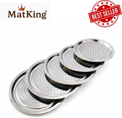 Stainless Steel Filter Plate Set of 5 Food Grade Kitchen Strainer Steamer 13 inch Lid Set, Pack of 5-image-18