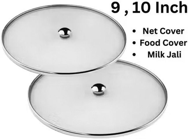 Stainless Steel Food Cover Milk Cover Net Lids Jali Multipurpose 10 inch Lid Set, Pack of 1-image-37
