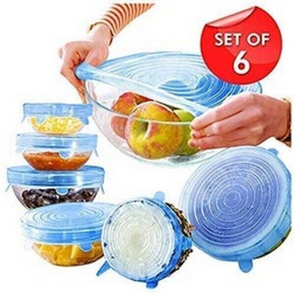 Silicone Stretch Lids Silicone Bowl Covers, Reusable Durable Food Storage K8 2.6 inch, 3.8 inch, 4.5 inch, 5.7 inch, 6.5 inch, 8.3 inch Lid Set, Pack of 6-image-23