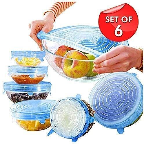 Multi Size Reusable Silicone Stretch Lids for Food Storage & Bowl Covers 4 inch Lid Set, Pack of 1-image-15