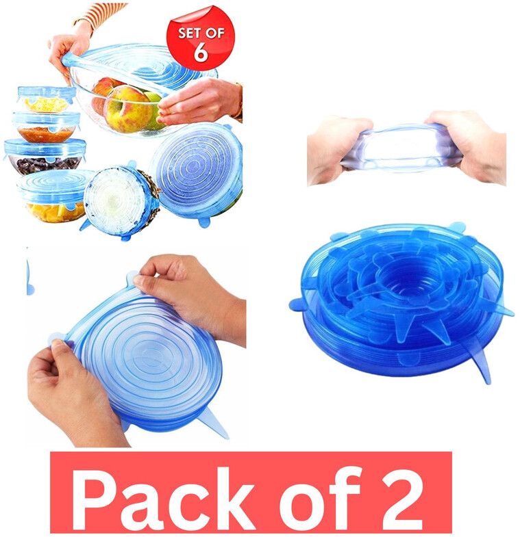 dhara creation Reusable Fresh Keep Wrap 6 inch Lid Set, Pack of 2-picture-1
