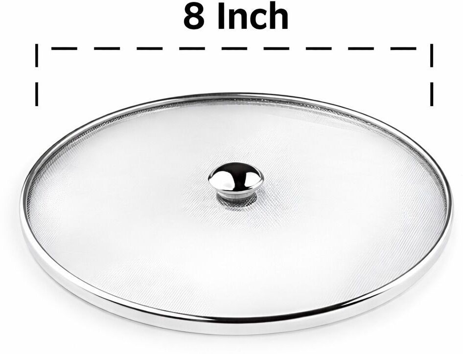Stainless Steel Food Cover Milk Cover Net Lids Jali Multipurpose 8 inch Lid, Pack of 1-image-33